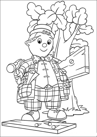 Noddy, A Little Wooden Doll Who Lives In Toyland  Coloring Page